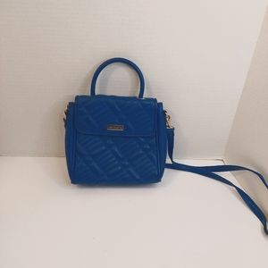 Vintage Liz Claiborne blue cross body quilted leather purse, medium purse